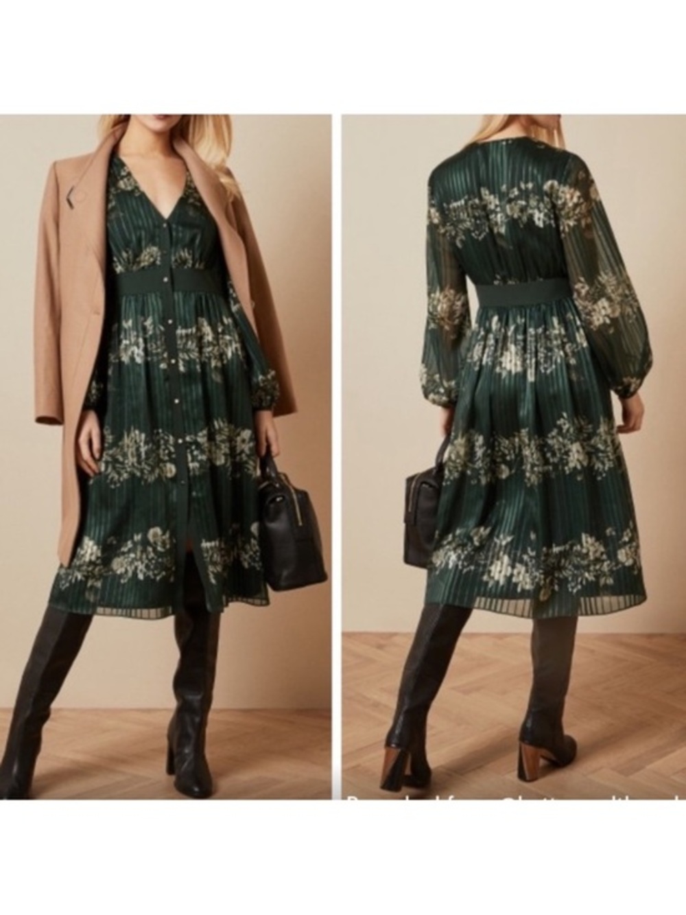 Ted Baker Dress Delyla Meadow Midi in Green Floral